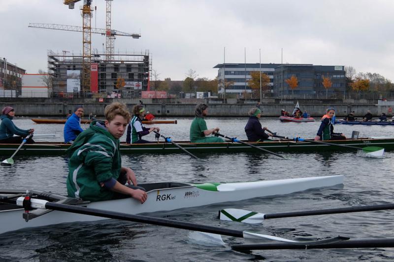 Gemeinsames Abrudern der Kieler Rudervereine am 31. Oktober 2021