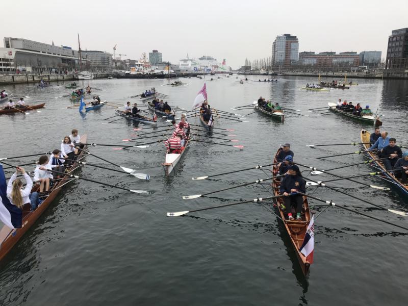 Gemeinsames Anrudern der Kieler Rudervereine am 15. April 2018