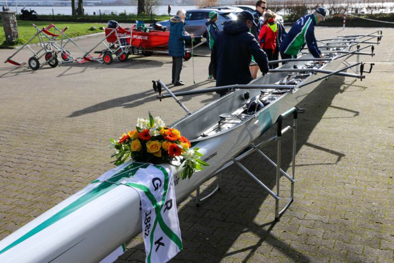 Gemeinsames Anrudern der Kieler Rudervereine und Taufe des Achters am 26. März 2023