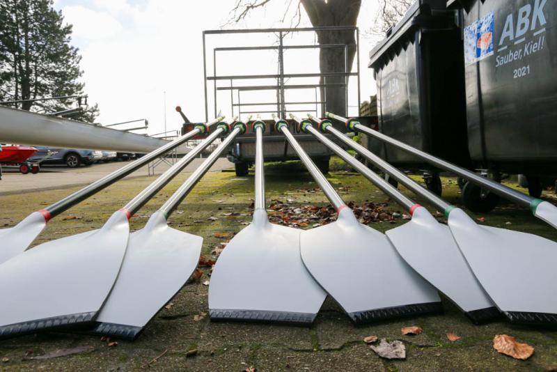 Gemeinsames Anrudern der Kieler Rudervereine und Taufe des Achters am 26. März 2023