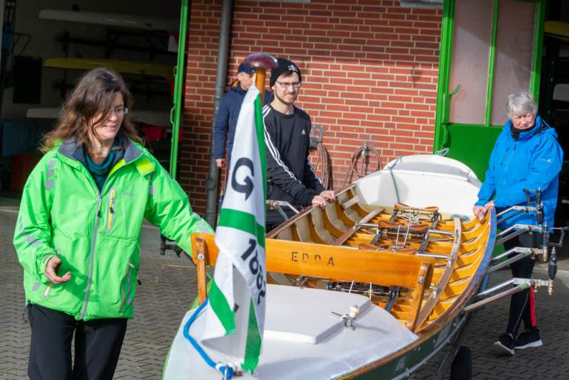 Gemeinsames Anrudern der Kieler Rudervereine und Taufe des Achters am 26. März 2023