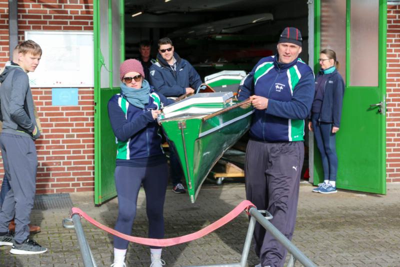 Gemeinsames Anrudern der Kieler Rudervereine und Taufe des Achters am 26. März 2023