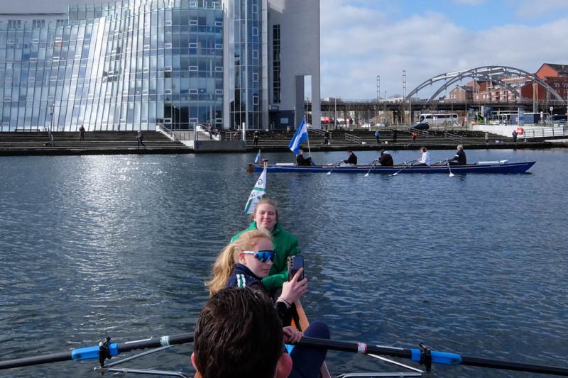 Gemeinsames Anrudern der Kieler Rudervereine und Taufe des Achters am 26. März 2023