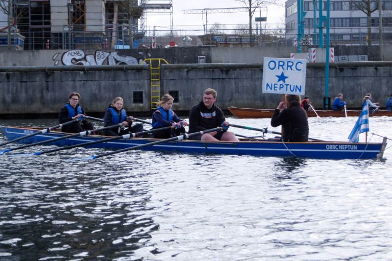 Gemeinsames Anrudern der Kieler Rudervereine und Taufe des Achters am 26. März 2023