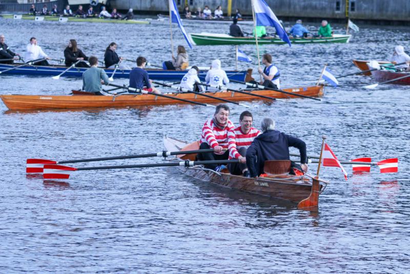 Gemeinsames Anrudern der Kieler Rudervereine und Taufe des Achters am 26. März 2023