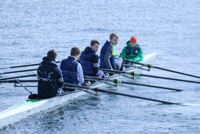 Gemeinsames Anrudern der Kieler Rudervereine und Taufe des Achters am 26. März 2023