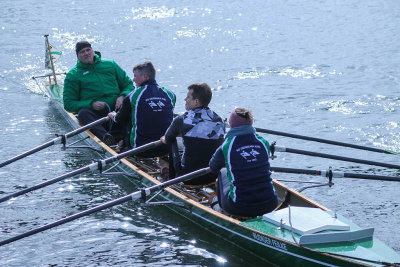 Gemeinsames Anrudern der Kieler Rudervereine und Taufe des Achters am 26. März 2023