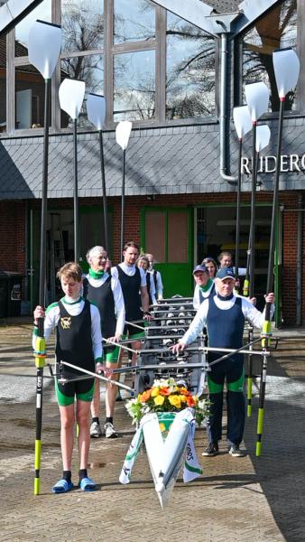 Gemeinsames Anrudern der Kieler Rudervereine und Taufe des Achters am 26. März 2023