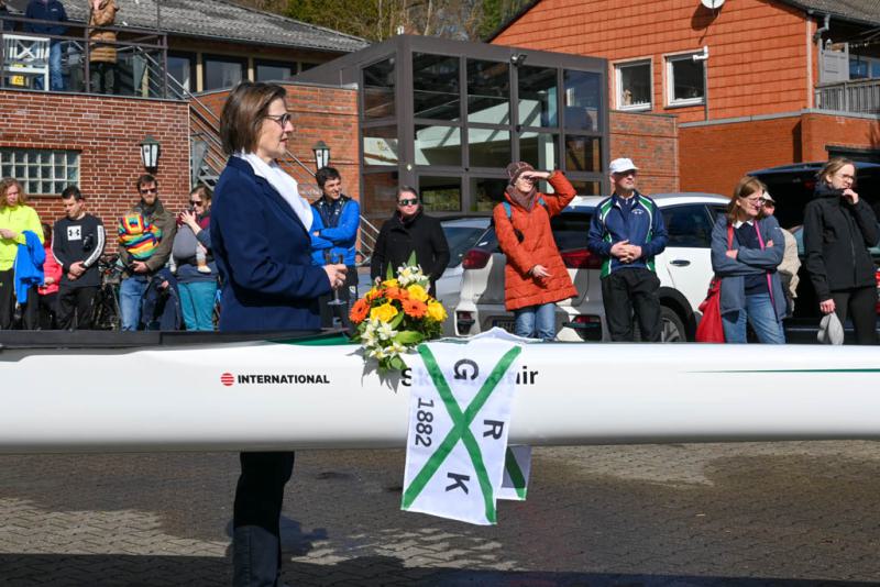 Gemeinsames Anrudern der Kieler Rudervereine und Taufe des Achters am 26. März 2023