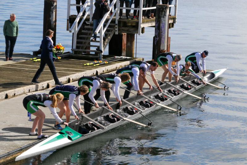Gemeinsames Anrudern der Kieler Rudervereine und Taufe des Achters am 26. März 2023
