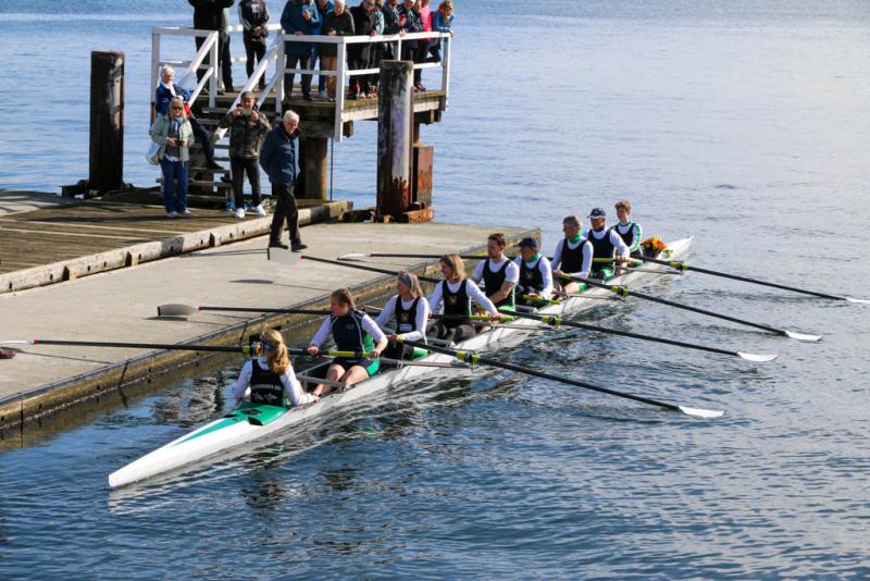 Gemeinsames Anrudern der Kieler Rudervereine und Taufe des Achters am 26. März 2023