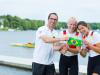 Frieda Hämmerling und Annemieke Schanze Junioren-Weltmeisterinnen 2015 in Rio de Janeiro mit Trainer Mark Swienty