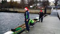 Rudern auf der Kieler Förde am 24. Dezember 2014