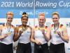 Gold für den Frauen-Doppelvierer beim Weltcup I in Zagreb (Kroatien) vom 30. April bis 1. Mai 2021