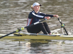 Ruderin Frieda Hämmerling im Einer