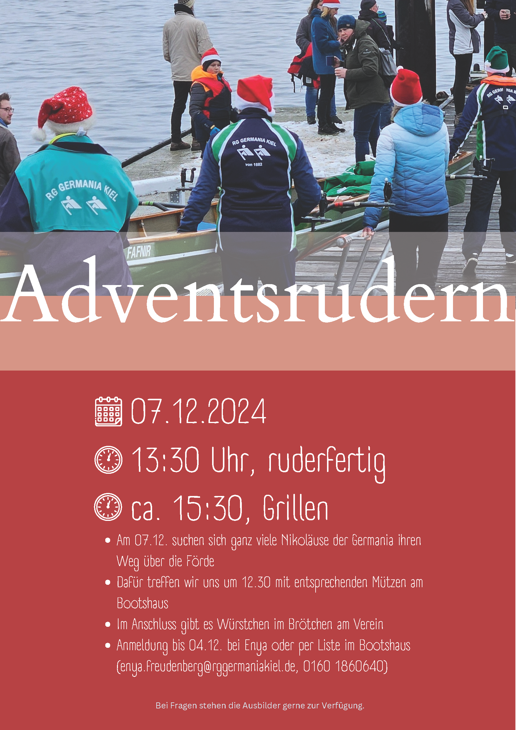 Aushang fürs Adventsrudern am 7.12.2024