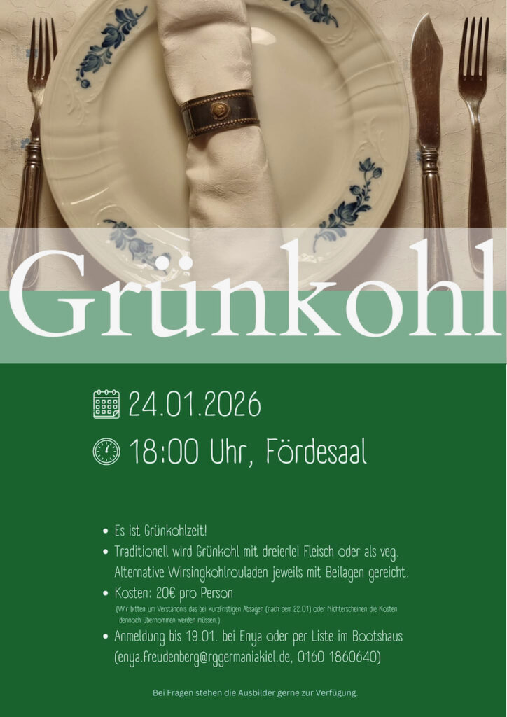 Aushang fürs Grünkohlessen am 24.1.2026